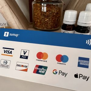 Zahlungsmöglichkeiten vor Ort sind neben Barzahlung auch Paypal, EC und Kreditkarte google und Apple pay