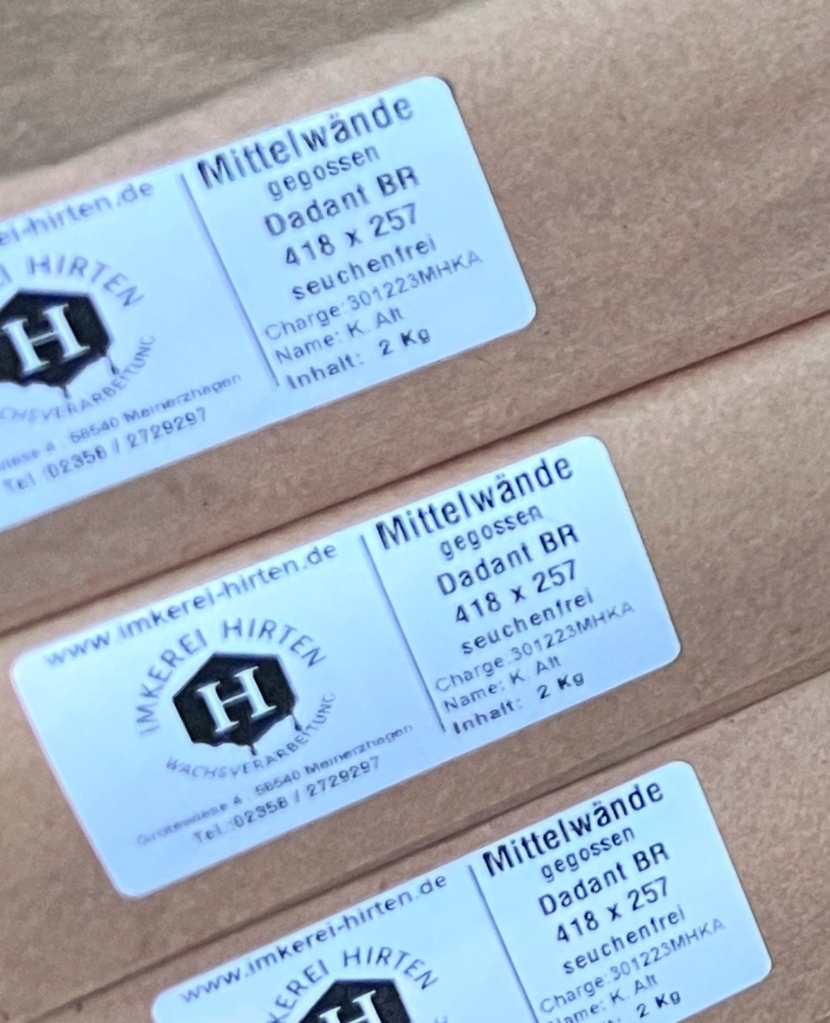 Mittelwand Dadant US Brutraum 418mm x 257mm – Bild 2